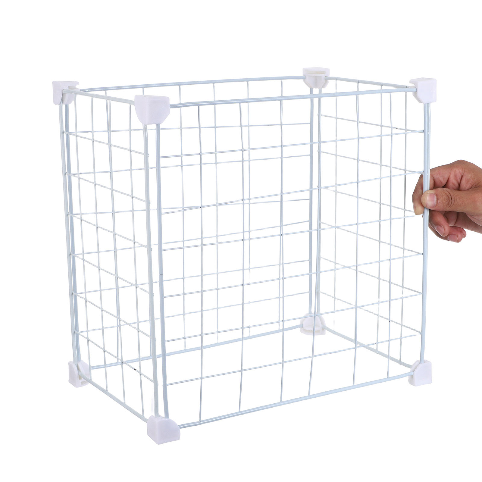 Food Storage With Dividers - ตะกร้าจัดระเบียบแบบลวดสำหรับตู้แช่แข็ง ทำจากโลหะ ใช้จัดเก็บอาหารในตู้แช่แข็ง แบ่งช่องในครัว ขนาด 32x32x21