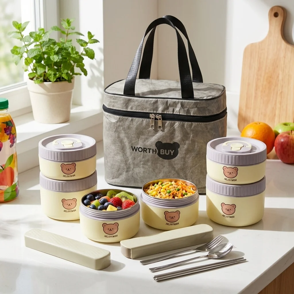 กล่องข้าวสแตนเลส 304 เก็บอุณหภ - Food Storage Oven Safe บทวิจารณ์และราคา