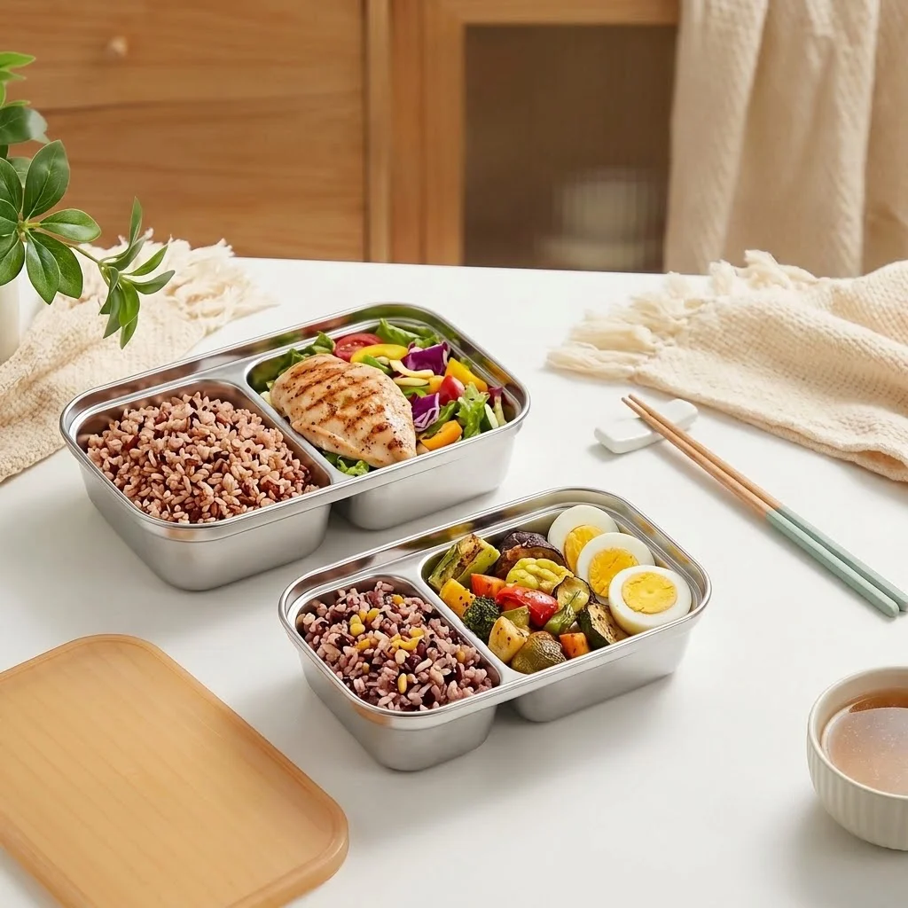 กล่องเบนโตะสแตนเลส 304 กล่องอา - Food Storage With Dividers บทวิจารณ์และราคา